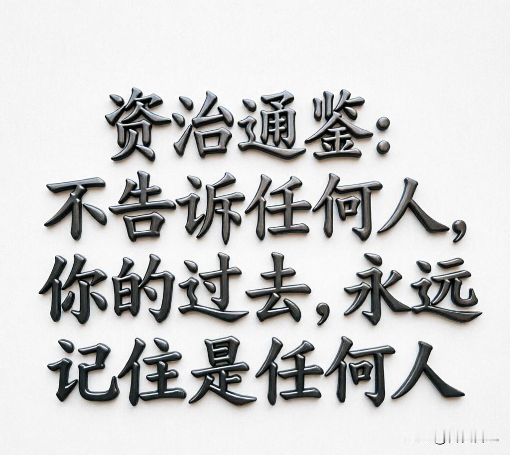 《资治通鉴》：不告诉任何人，你的过去，永远记住是任何人

发现一个隐秘法则：你的