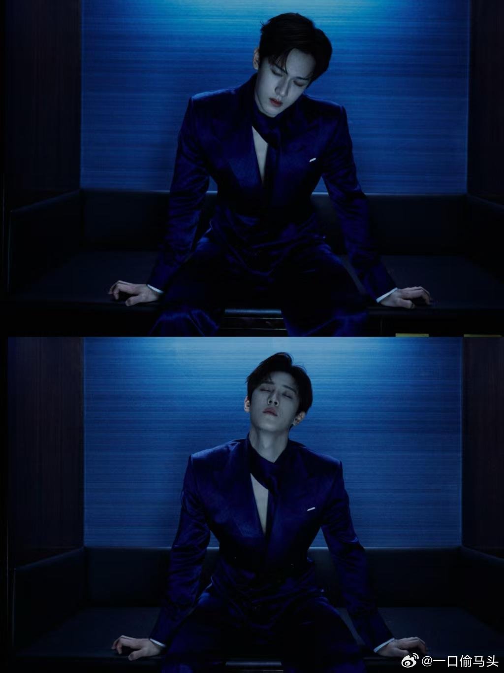 李昀锐真空丝带西装李昀锐真空西装丝带的搭配太绝了，深V露出优越肩颈，禁欲又撩人，