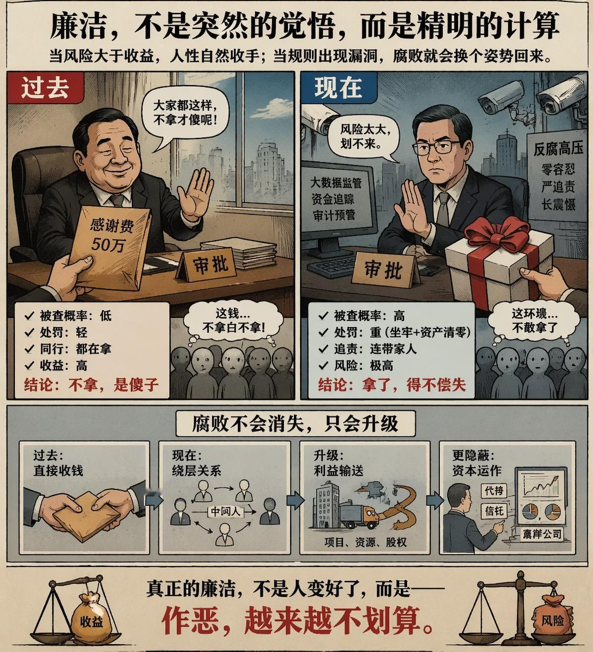 为什么有些地方的公务员看起来越来越廉洁？

这个问题本身就带着一点天真。

因为