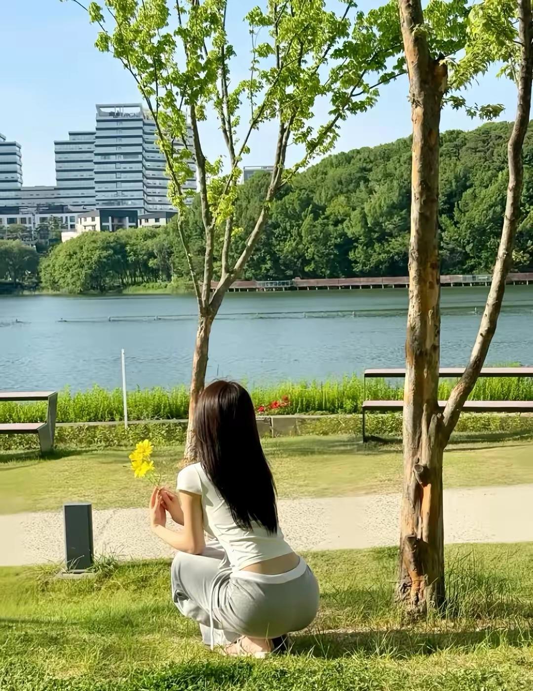 阳光洒在湖畔，静享美好时光