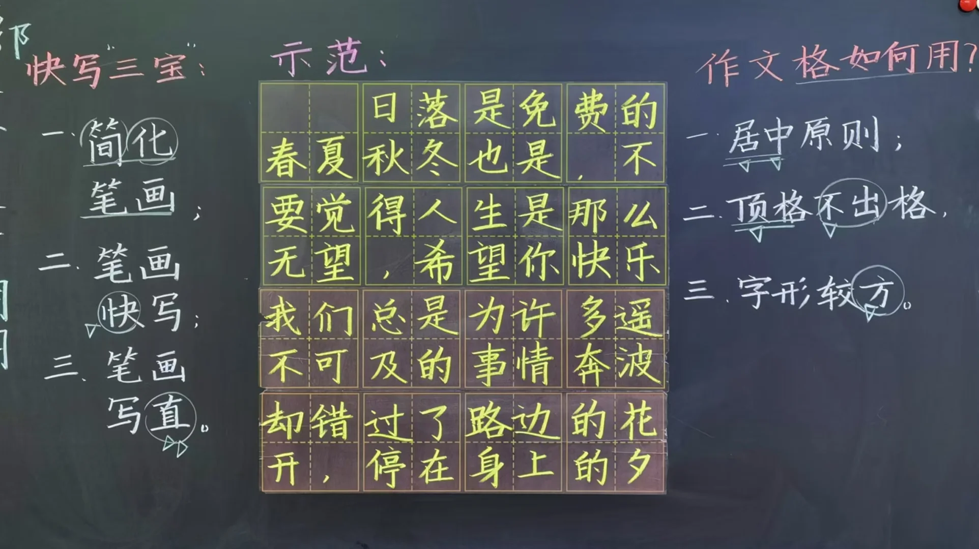 名师的快写教学