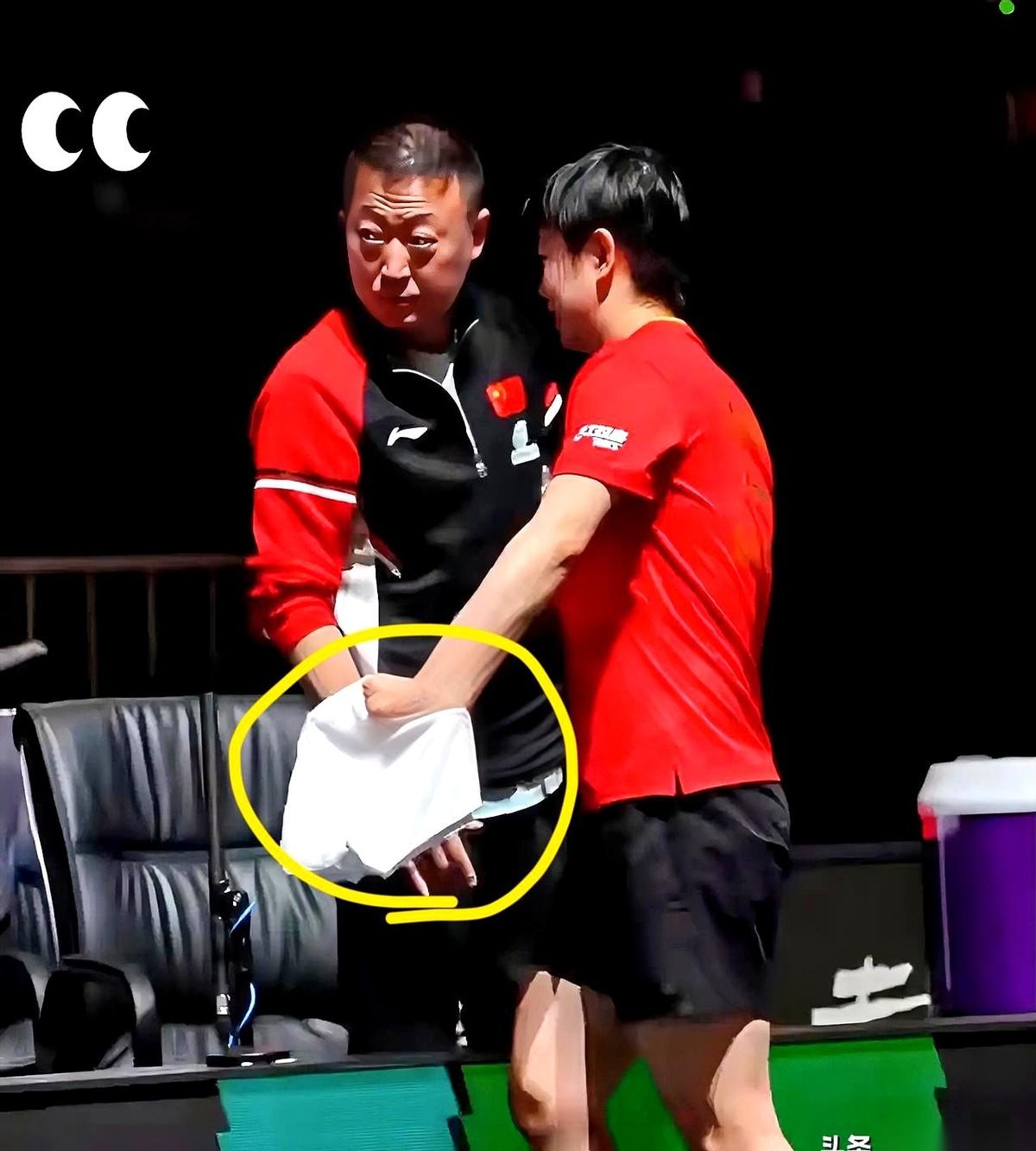 “别想多了，接发球简单一点。”
就这几个字。
马琳喊暂停的时候，几乎是吼给孙颖莎