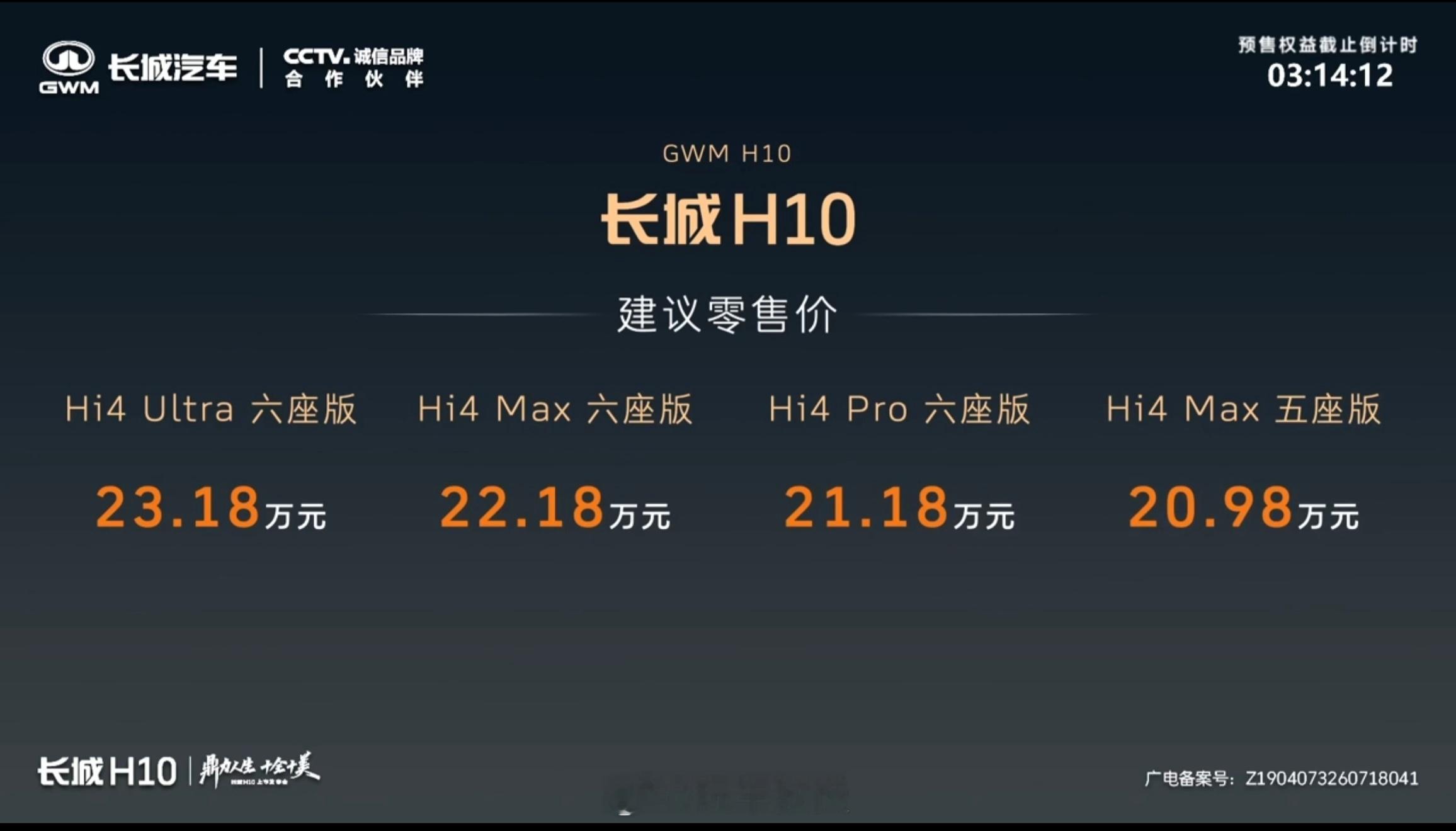 下8k！20.98-23.18万的长城H10真香了呀等了一晚上，价格终于下来了，