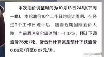 好消息是，油价要暴跌了，坏消息是，油价预计每升暴跌6~7分钱。

是的，你没有听