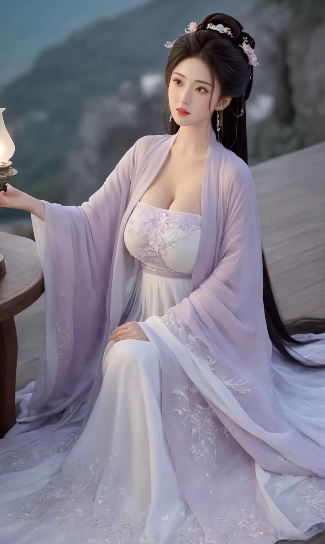 女生怎么搭配服装才能又酷又美这汉服穿搭真的超美，就感觉跟仙女下凡似的。