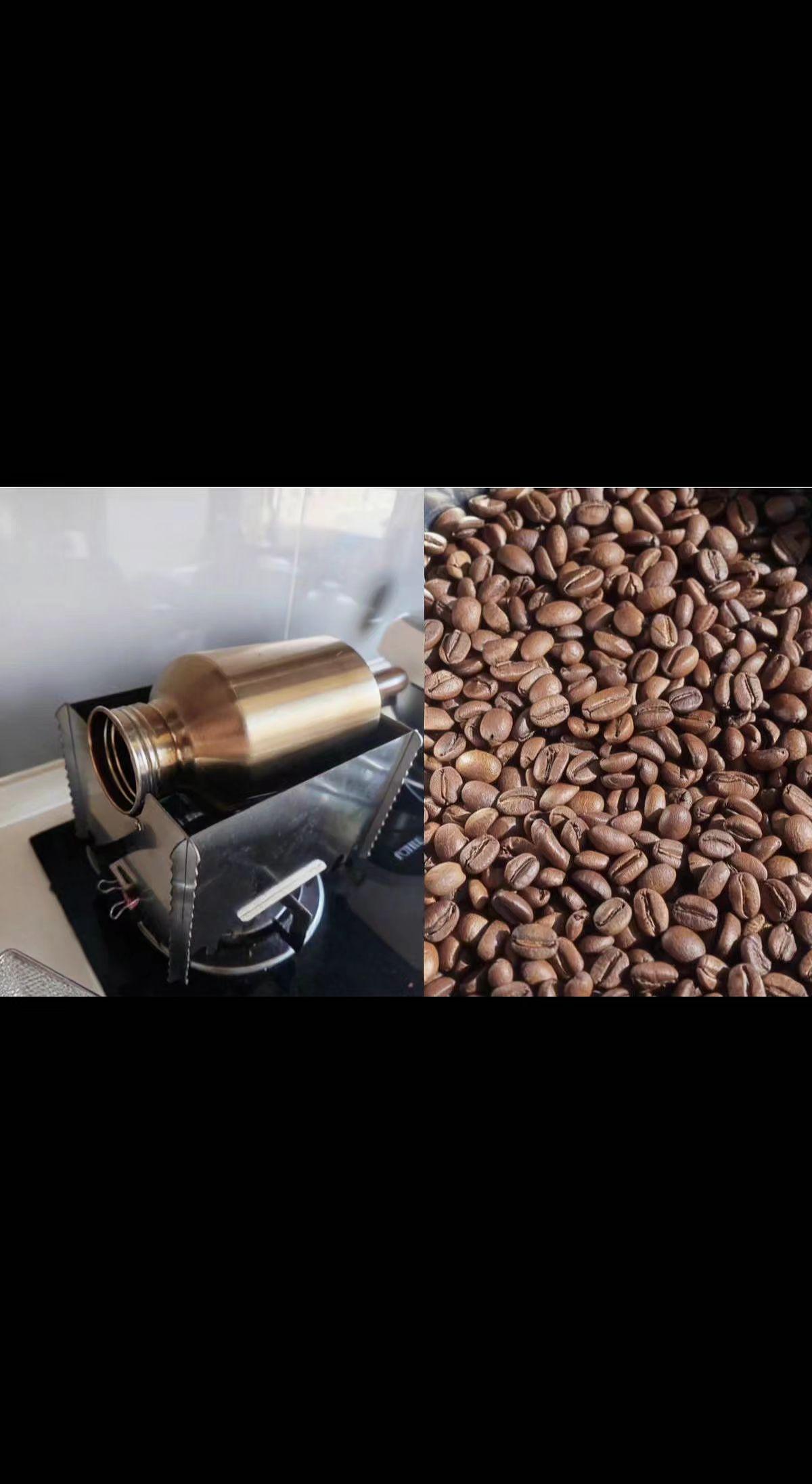 ☕铜嘴转出星河流淌，烘焙豆在掌心跳圆舞曲💃。苦与香的博弈，是舌尖上的哲学哑剧。