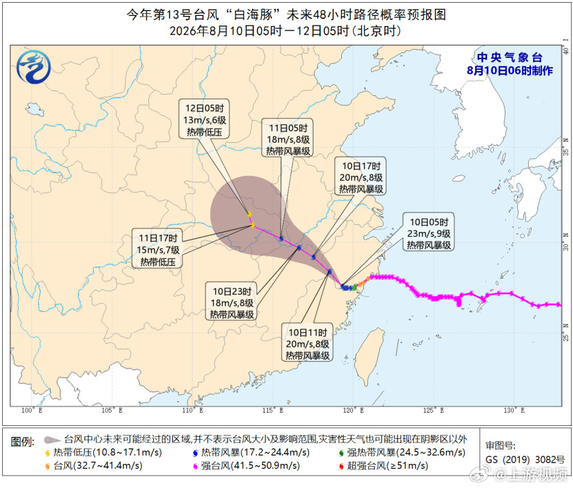 #台风白海豚先后两次登陆浙江#【今早台风“白海豚”位于丽水庆元县境内 减弱为热带