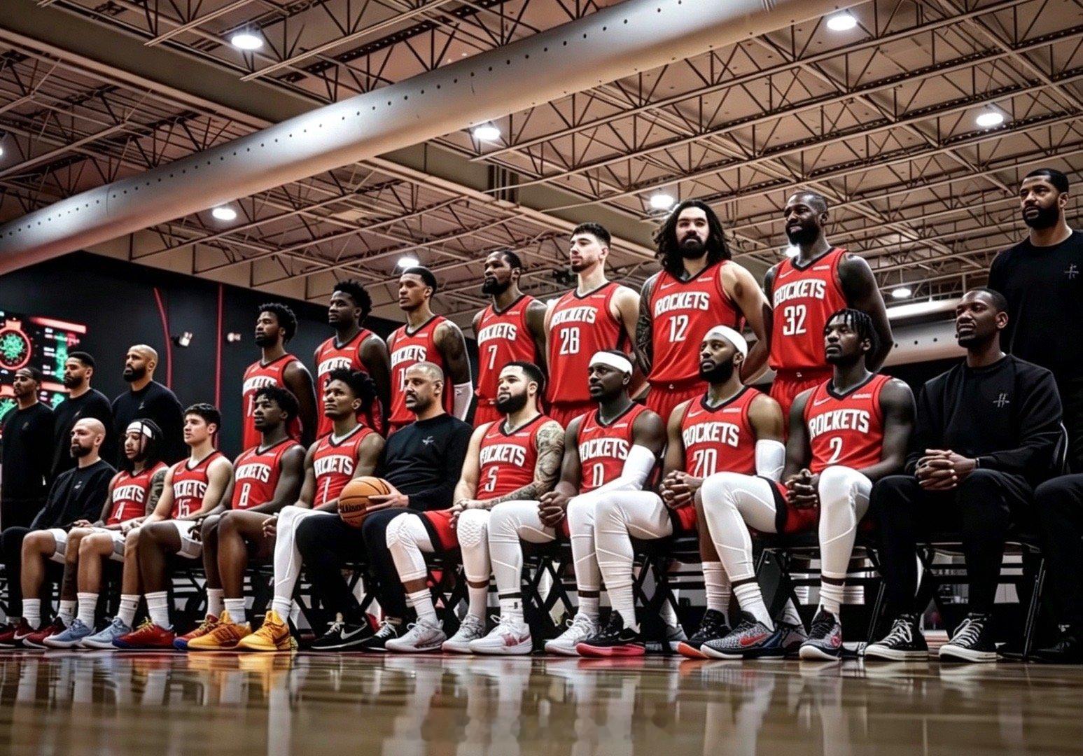 火箭队2025-26全家福休斯顿火箭NBA点赞成金NBA季后赛