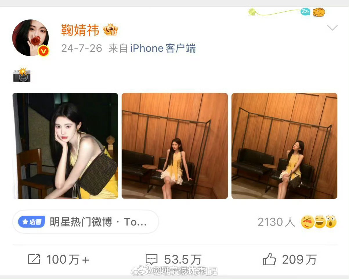 丝芭说这条微博鞠婧祎赚了30万 