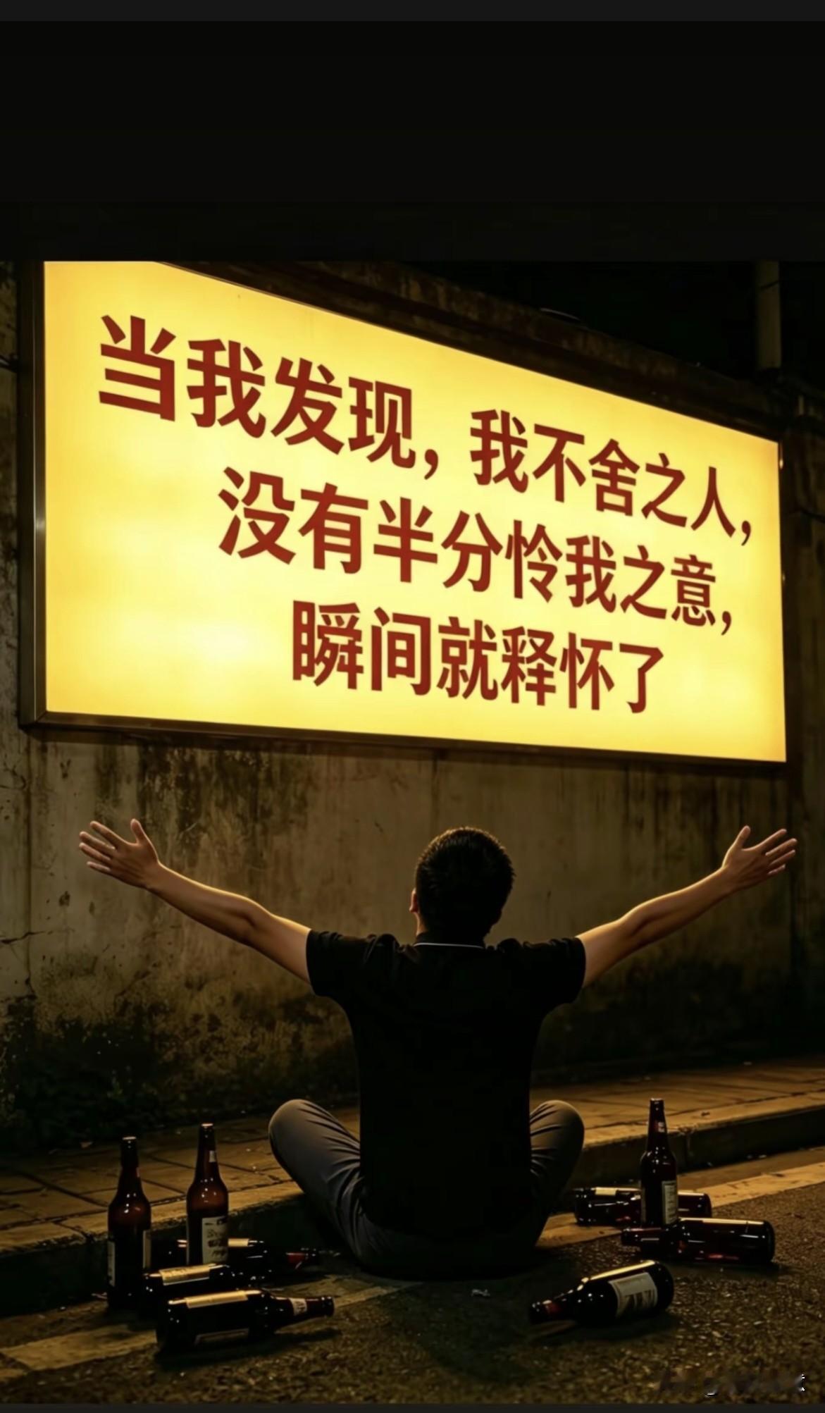 当我发现，我不舍之人，没有半分怜我之意，瞬间就释怀了。 
从前一腔赤诚，总盼着能