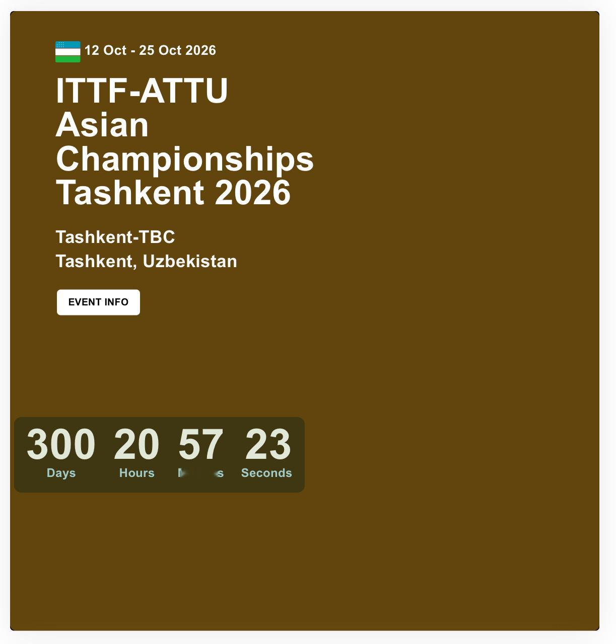 2026乒乓亚锦赛时间确定亚乒联官网这个亚锦赛时间，应该不是最终时间吧但赛期应该