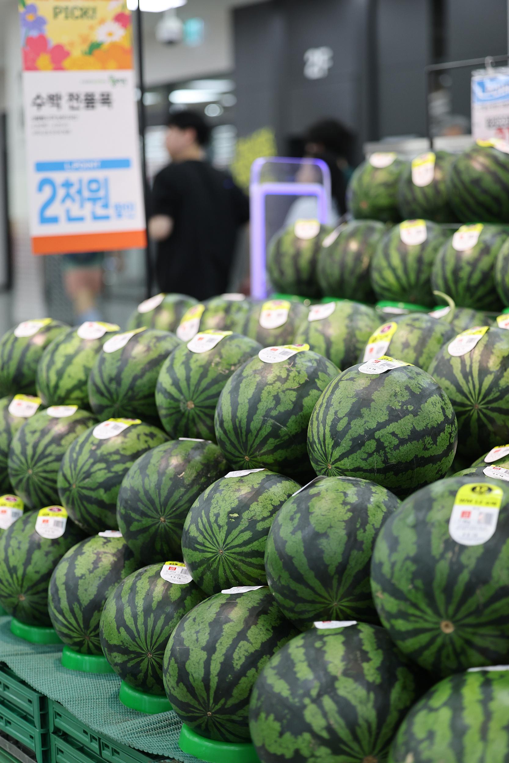 #韩国超市西瓜销量暴涨#【韩国：高温提前来袭 西瓜销量暴涨】#韩国4月高温破纪录