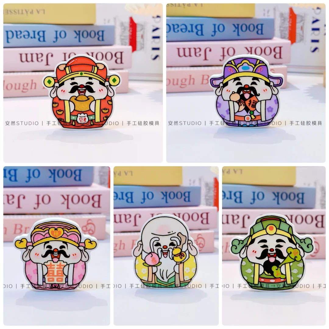 国风五福临门【平面硅胶模具】