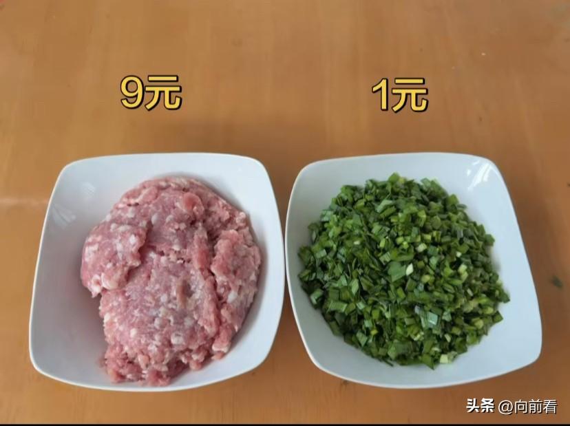 对10元钱有了全新的认识！一块肉，一把菜，一块面，10元钱可以包一盘热气腾腾的饺