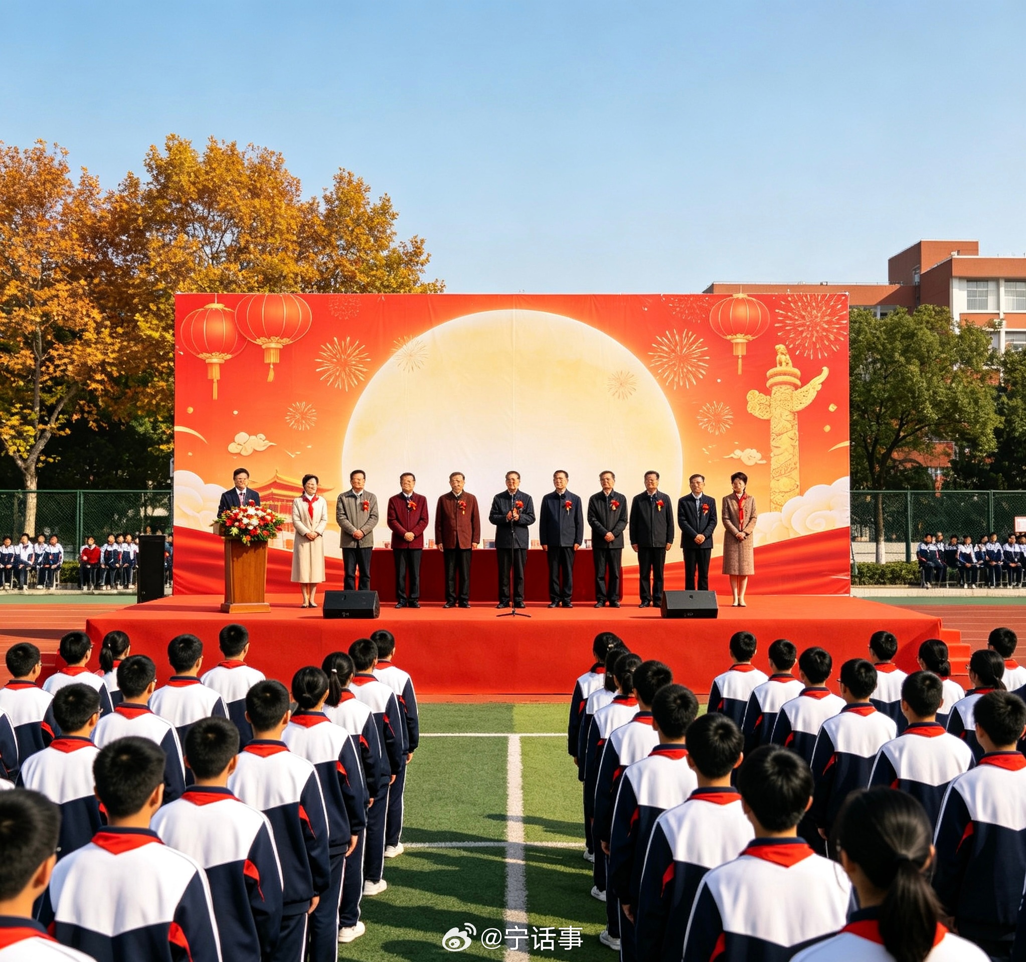 宁波翁氏后人赴骆驼中学贺校庆传助学薪火骆驼中学的校庆现场，翁氏后人的身影格外温暖