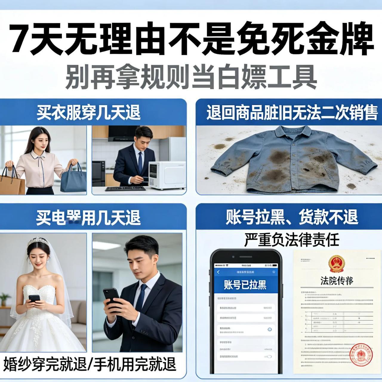 7天无理由不是免死金牌，别再拿规则当白嫖工具了
 
现在有些人真的太会钻空子，