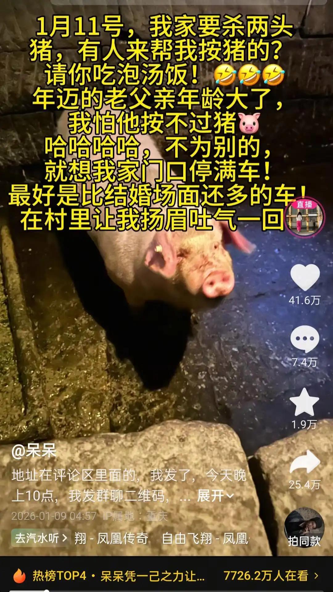 民意永远玩不过资本！

呆呆妹发个摁猪脚，上千人开车往重庆合川那个村里钻。小小徐