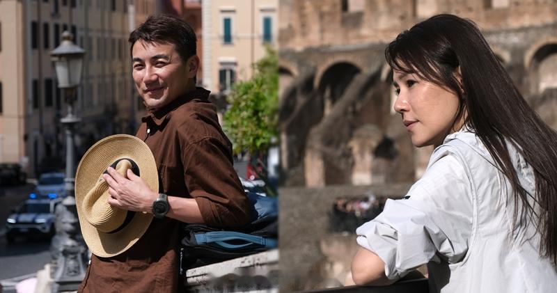 黄翠如洪永城在罗马被学生索要签名直击欢喜冤家搞笑瞬间旅游节目“黄金拍档”洪永城（