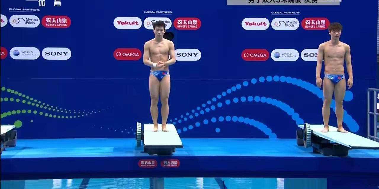 世界泳联世锦赛跳水男子双人三米板决赛 王宗源/郑九源 467.31分第一跳：20
