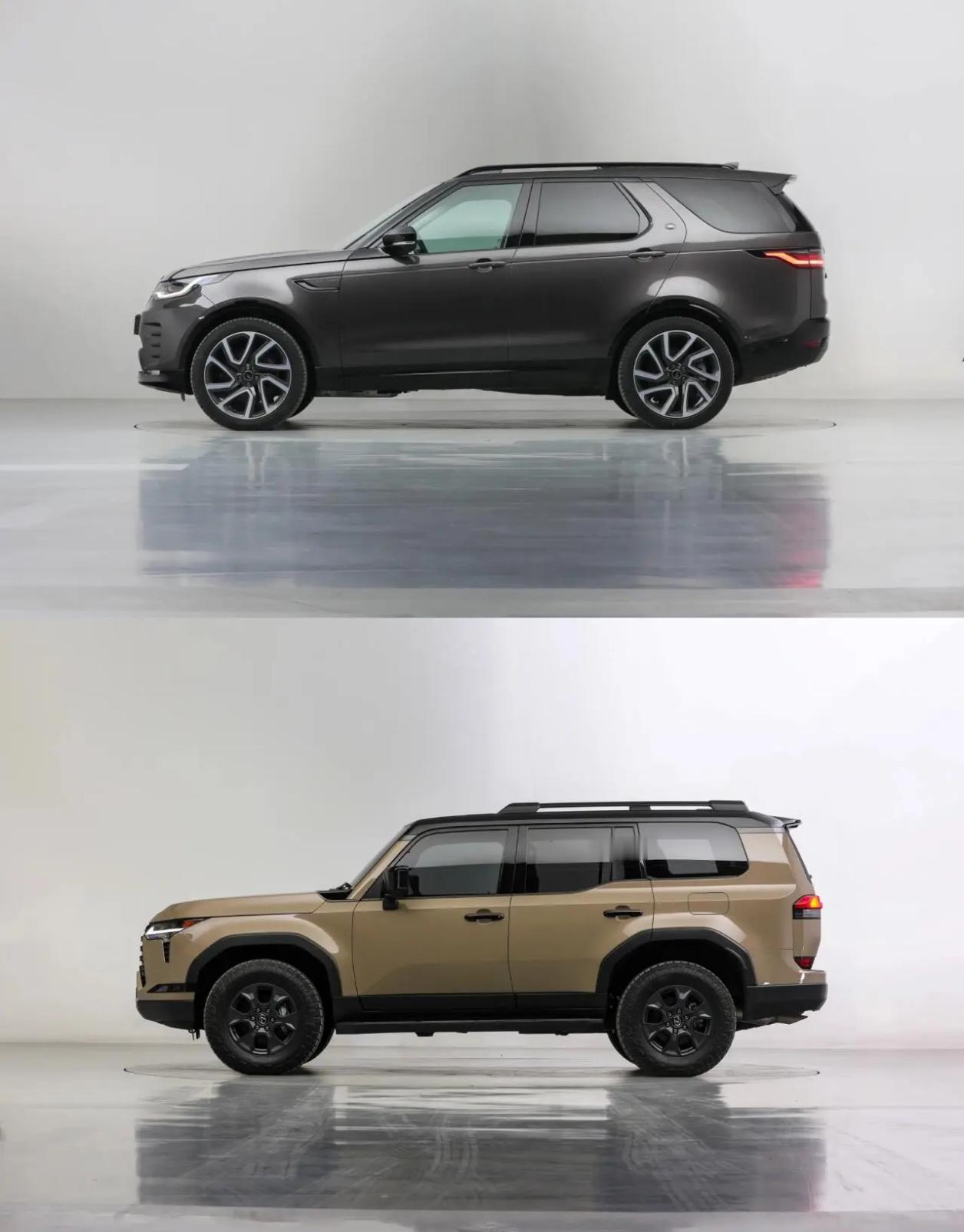 我最喜欢的其中两款硬派越野车，路虎发现5、雷克萨斯GX，外观都非常个性有味道。享