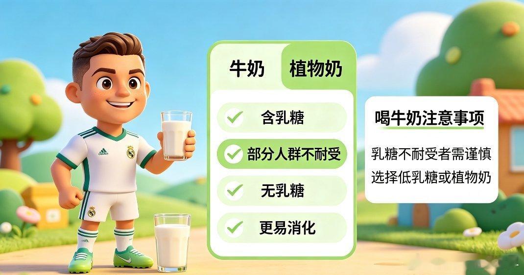 C罗不喝牛奶C罗常年坚持自律饮食，全网都在热议他不喝牛奶的习惯，也让很多人开始重