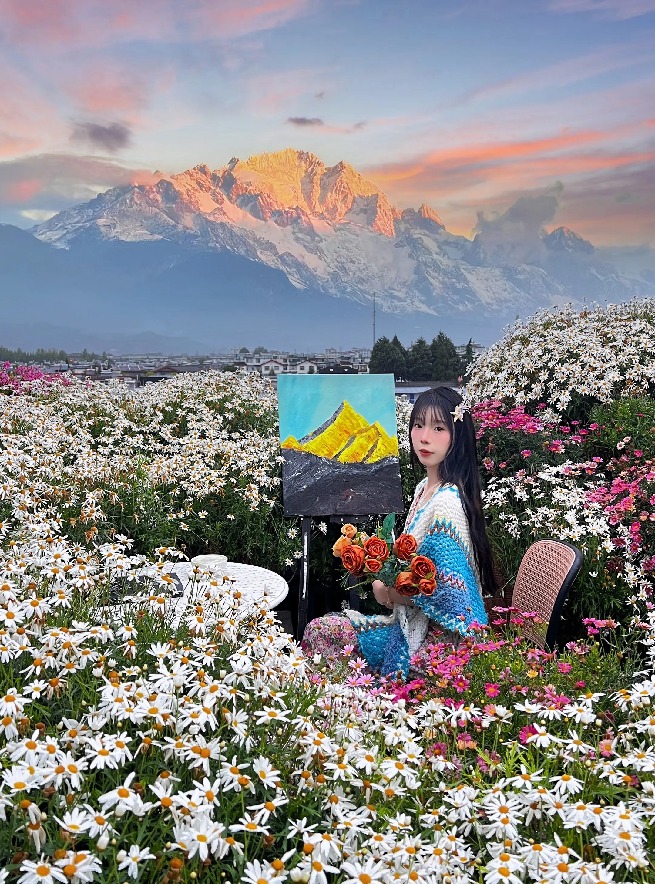 📍Date屋顶雪山 我不再会去为谁去装扮成玫瑰，而我要做自己的向日葵.
