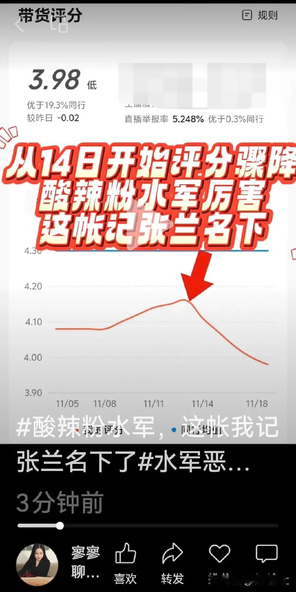 张兰的黑粉寥寥聊心理又开始捏造事实了？

刚刚，张兰的黑粉寥寥聊心理上传了一个视