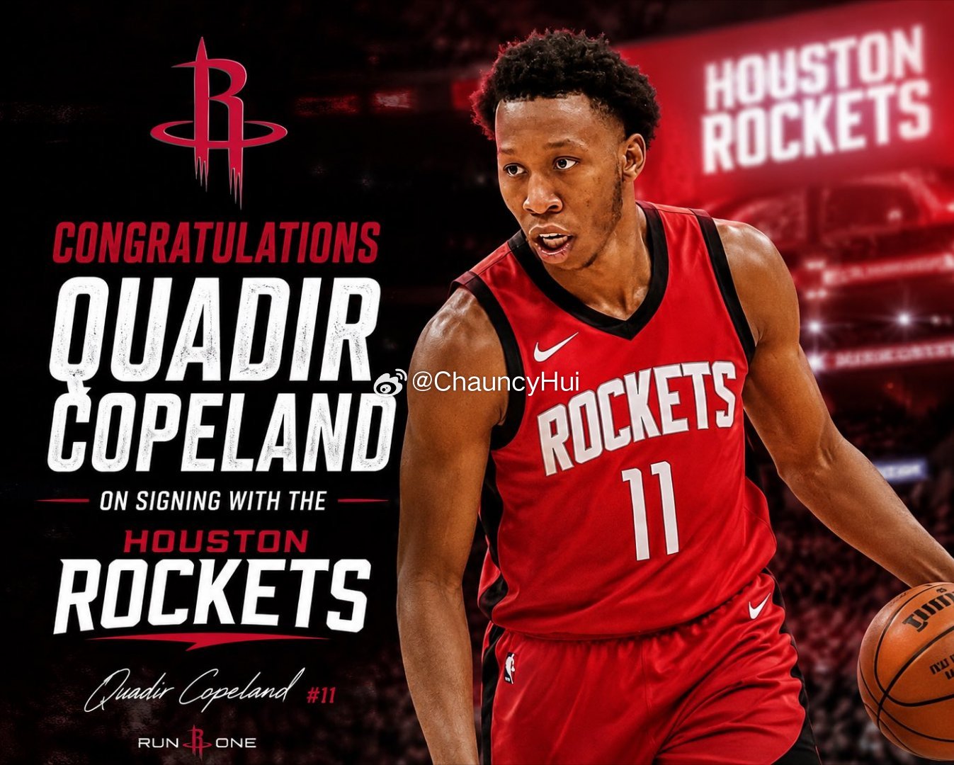 火箭双向签下Quadir Copeland休斯顿火箭