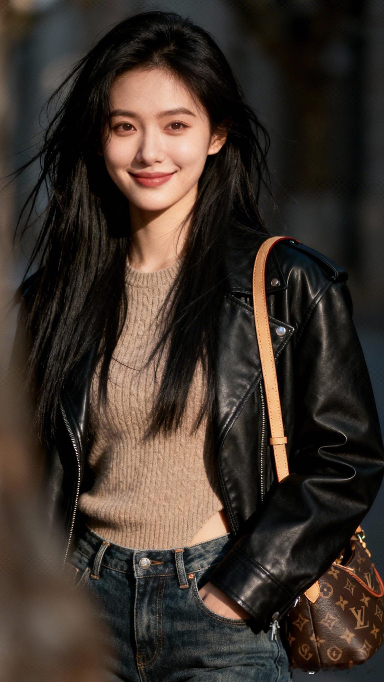 秋日穿搭指南：皮夹克+高领毛衣，时尚又保暖！🍂👗👖分享生活美好时刻