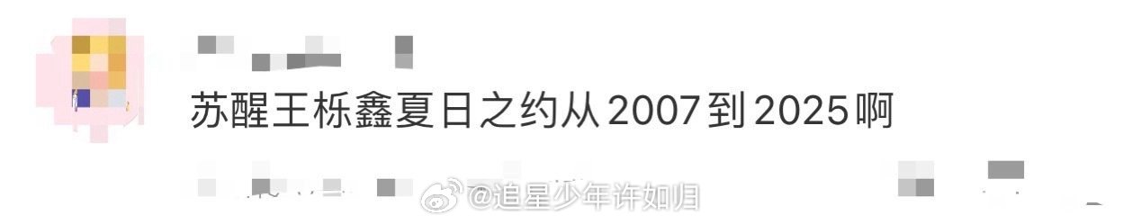 苏醒王栎鑫夏日之约从2007到2025 原来不只是我一个人会回想起当初追快男的时