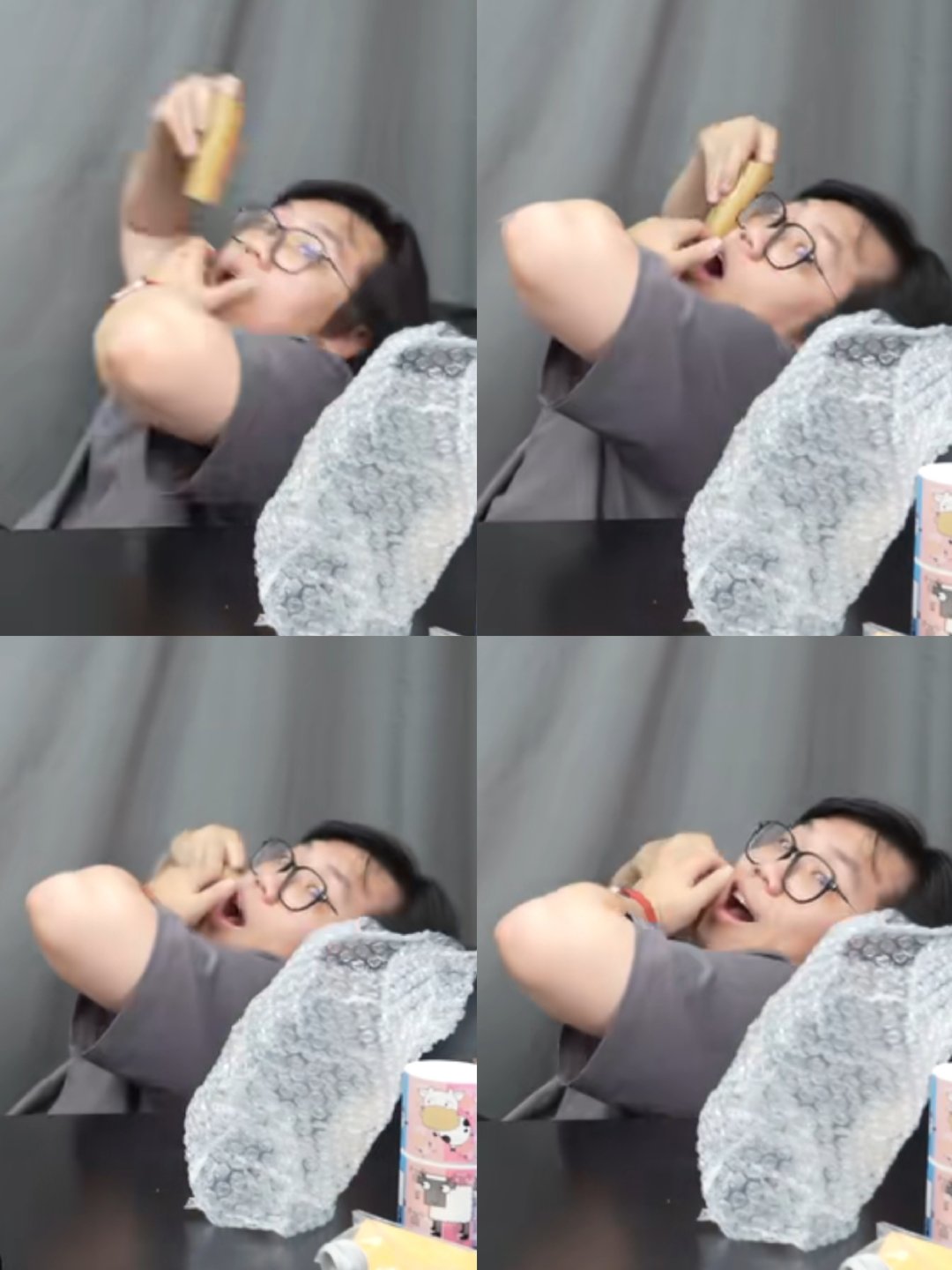 刚看到他表演深喉这一段，omg他甚至会自己捏自己的腮帮子看起来就像是被别人强迫塞