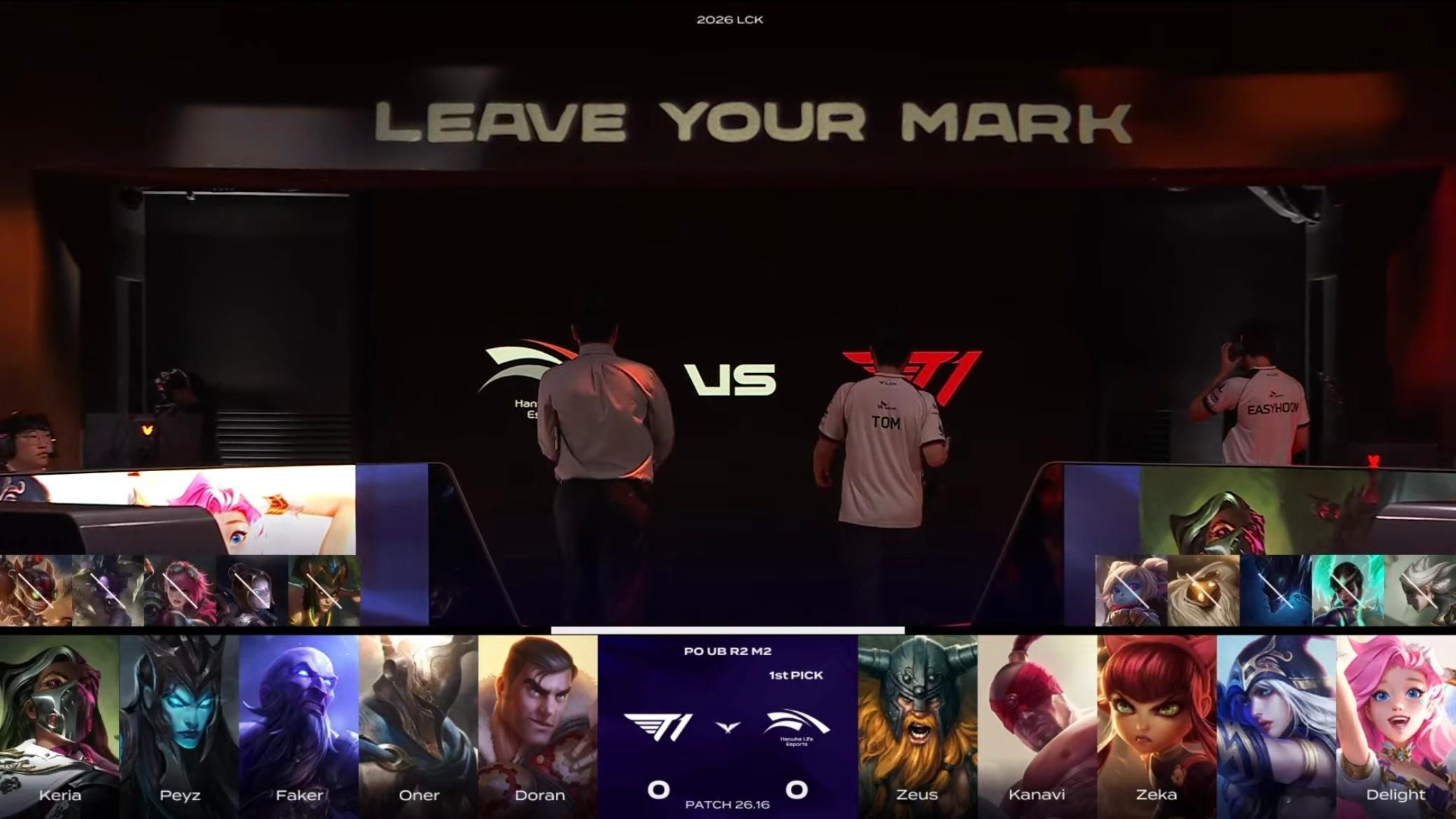 【2026 LCK 季后赛】 GAME 01 vs HLE第一局BP如下T1[超