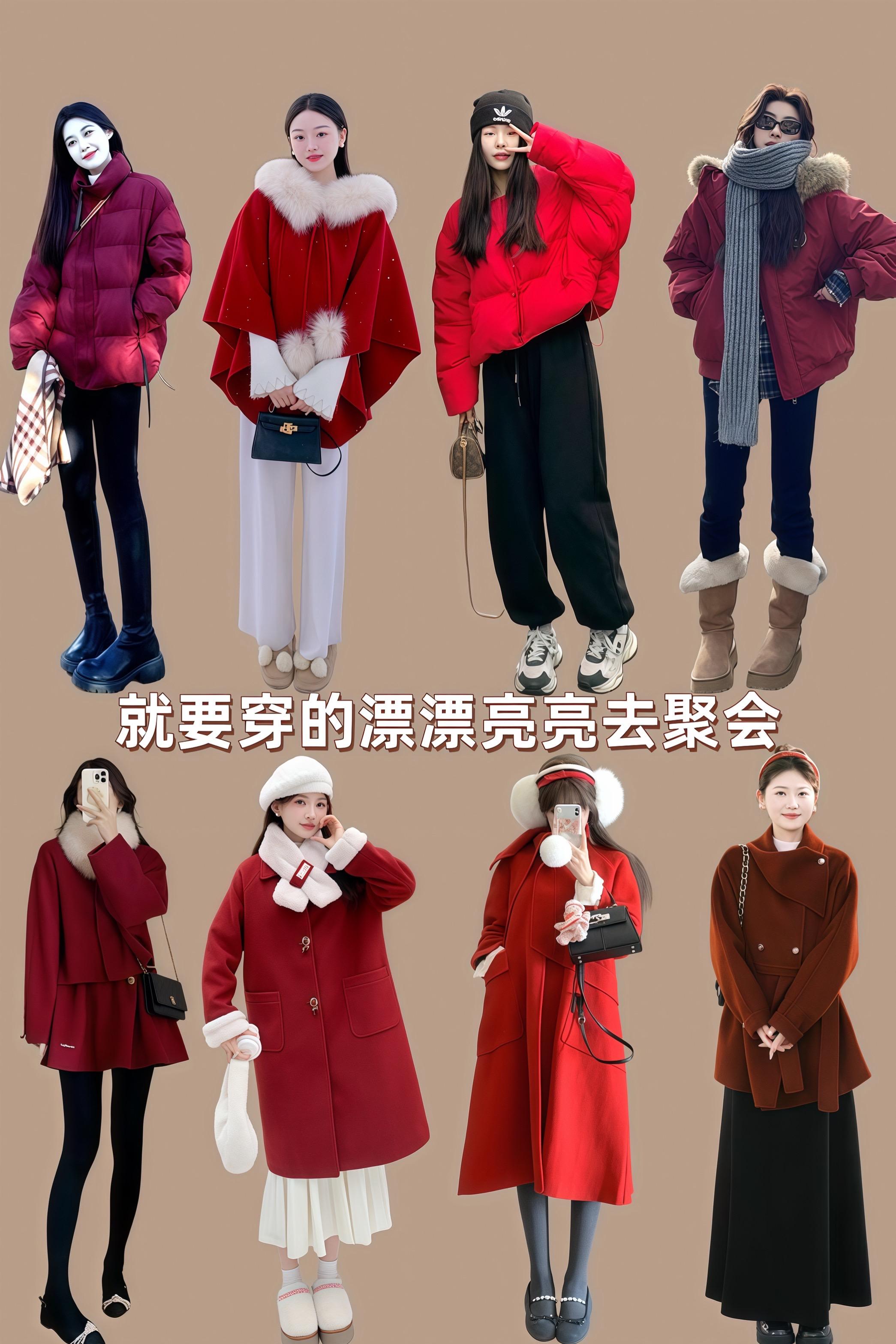 就要穿得漂漂亮亮去聚会 过年穿什么 红色系 冬季穿搭新衣服