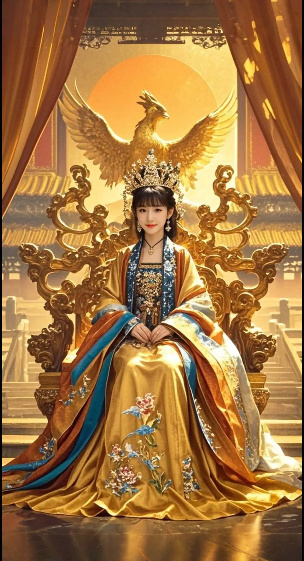 AI扩图 AI金龙帝王像