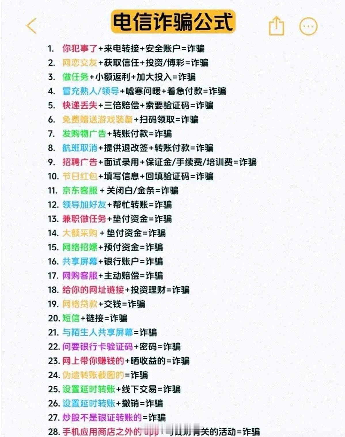 临近年末，又到了诈骗高发期。整理一些骗子常用话术，分享给大家，提高防诈骗意识。“