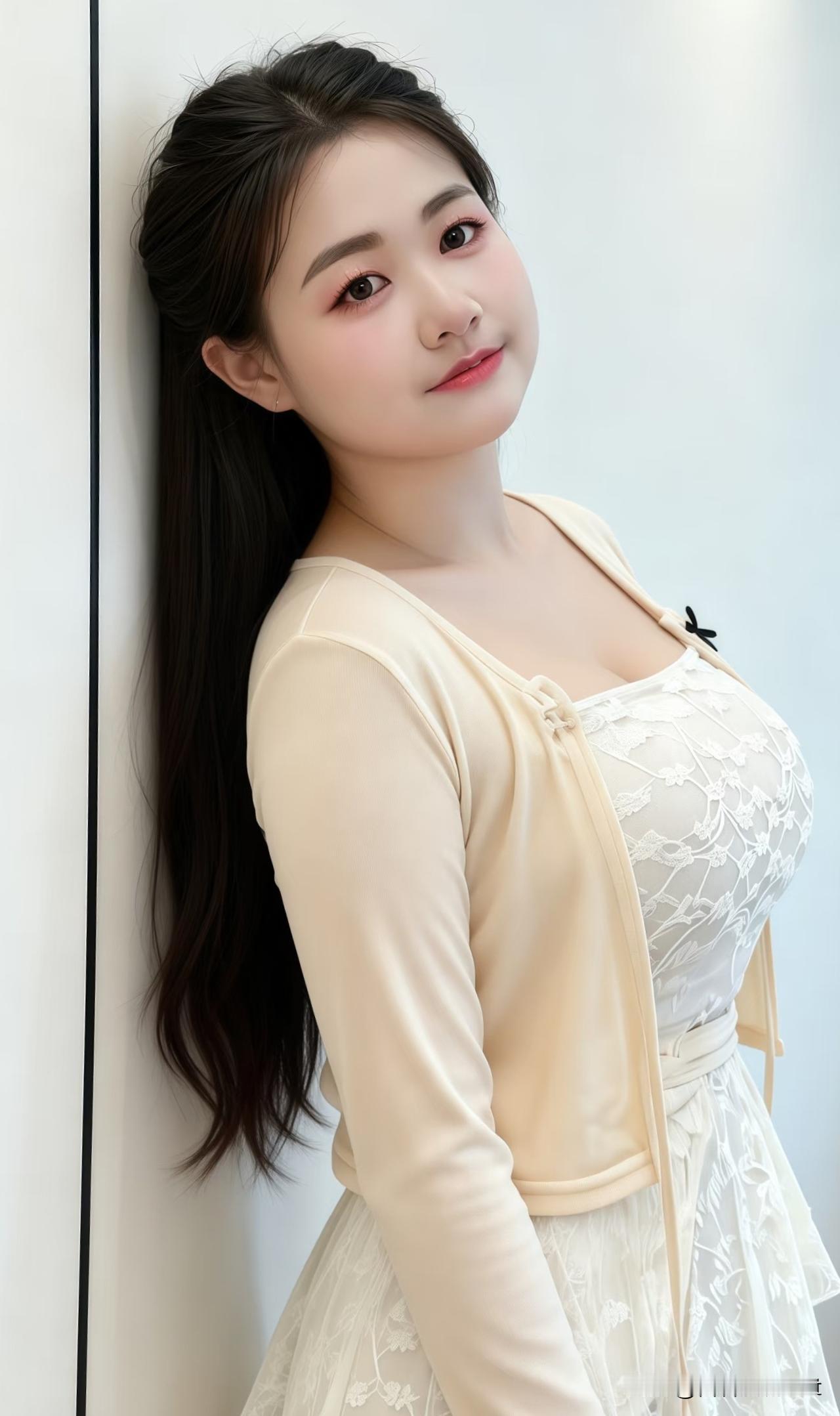 如梦令·浅素
 
衣染浅黄初透，
裙缀柔花轻皱。
斜倚素墙时，
眼波温软如酒。