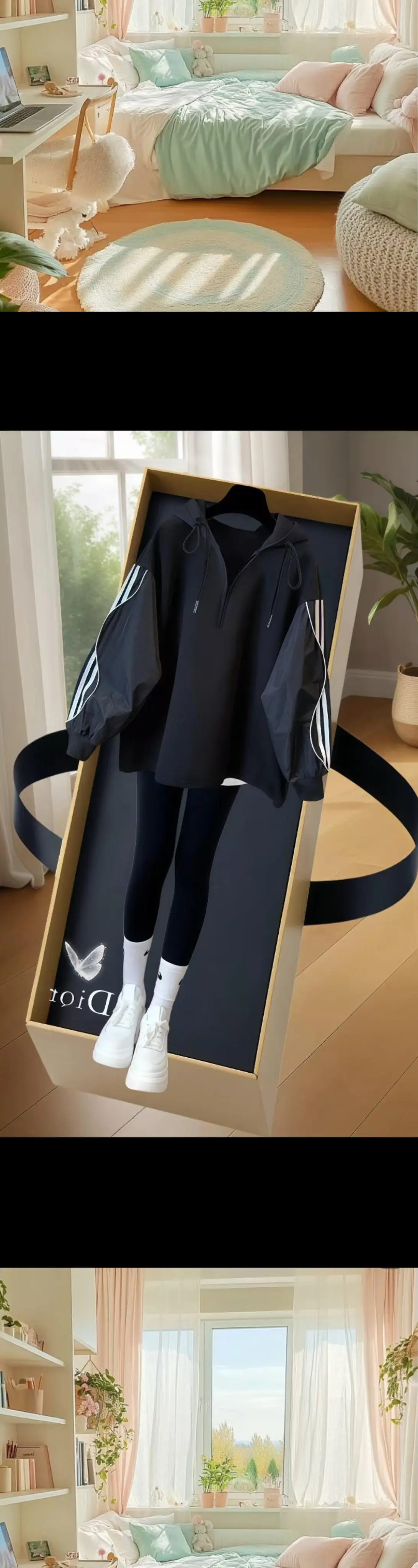 平平无奇的连帽卫衣上身显瘦又百搭。春秋之交，韩系卫衣盛行，尤为引人注目...