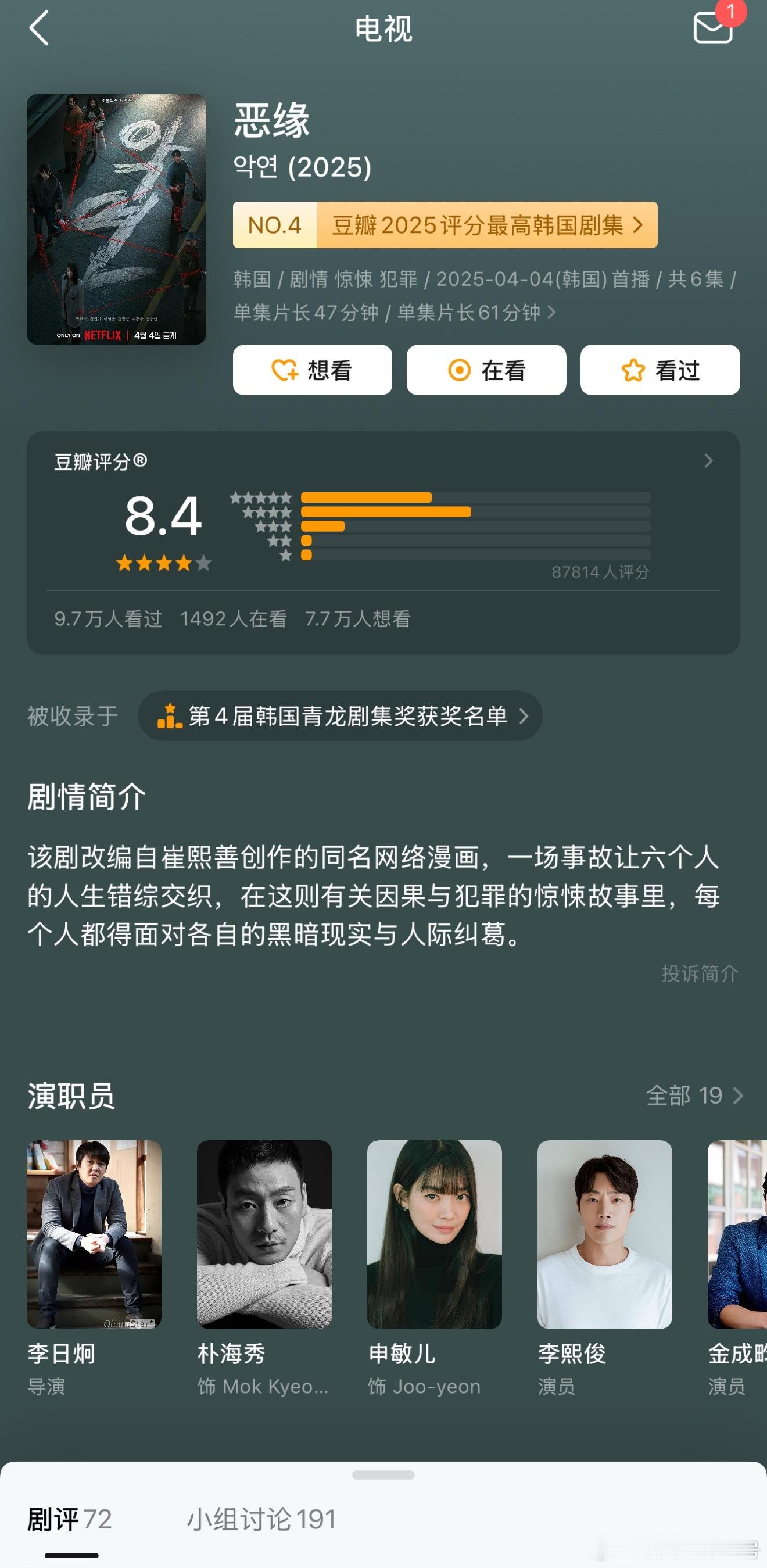 剧荒的时候下饭看！！！这两个都是完整性很强、逻辑性很强且看完很爽的剧。第一个恶缘