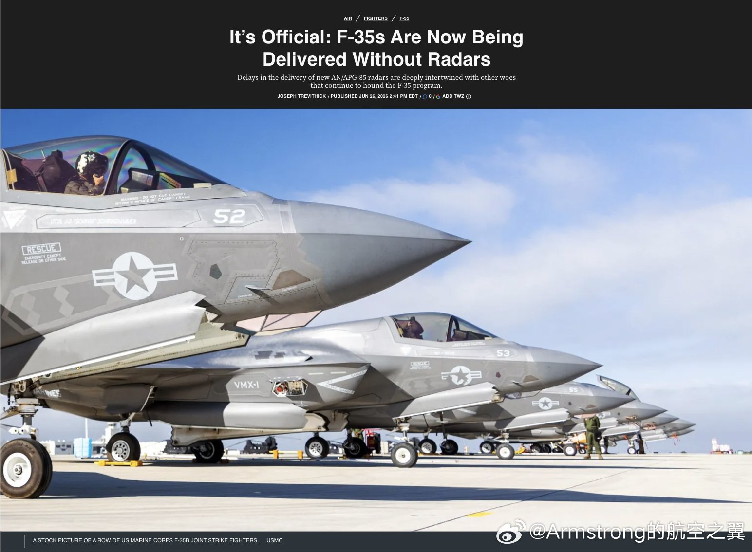 烽火问鼎计划 6月23日，F-35联合项目办公室负责人格雷戈里·马谢洛中将在美国