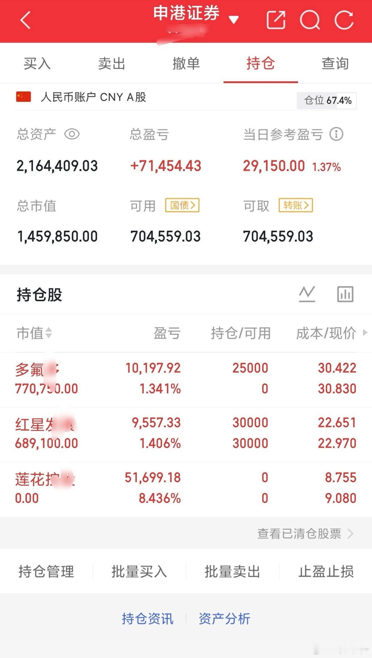 85个翻倍之旅：太忙 不多说了持:下图止盈：莲花个人记录  不构成投资建议  我