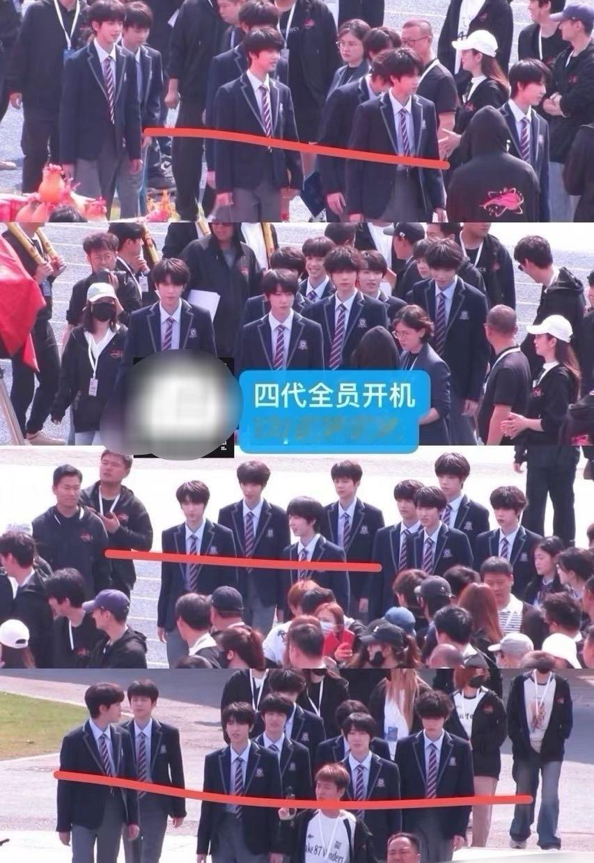 TF四代我们的少年时代2开机站位图：王橹杰、张桂源、杨博文、陈奕恒、左奇函、陈浚