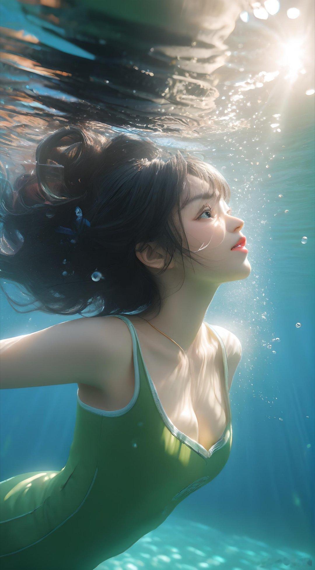 水下起舞的时候，想象自己是只美人鱼就好#美人鱼水下摄影##小仙女# ​​​