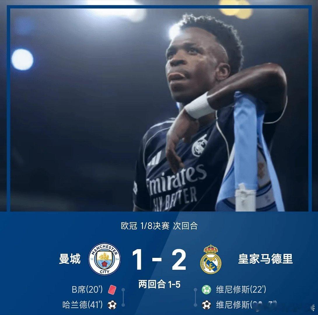 曼城1比2皇马五大联赛每日足球推荐欧冠 曼城主场对阵皇马。B席在上半场送出红点套