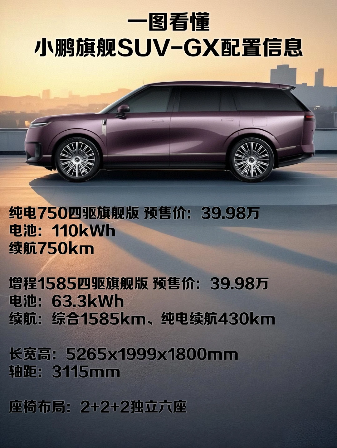 小鹏GX这波配置杀疯了，顶配预售价才39.98w