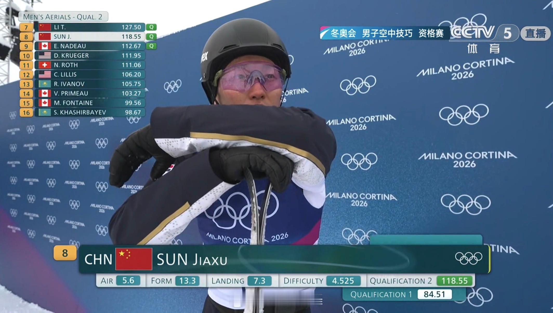 🇨🇳孙佳旭118.55分（bdFFF4.525难度）晋级决赛四名中国选手全员