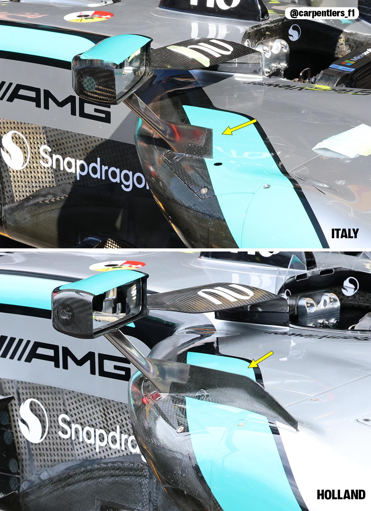 F1[超话]2026F1意大利大奖赛 F1意大利大奖赛梅赛德斯在后视镜支架上的变