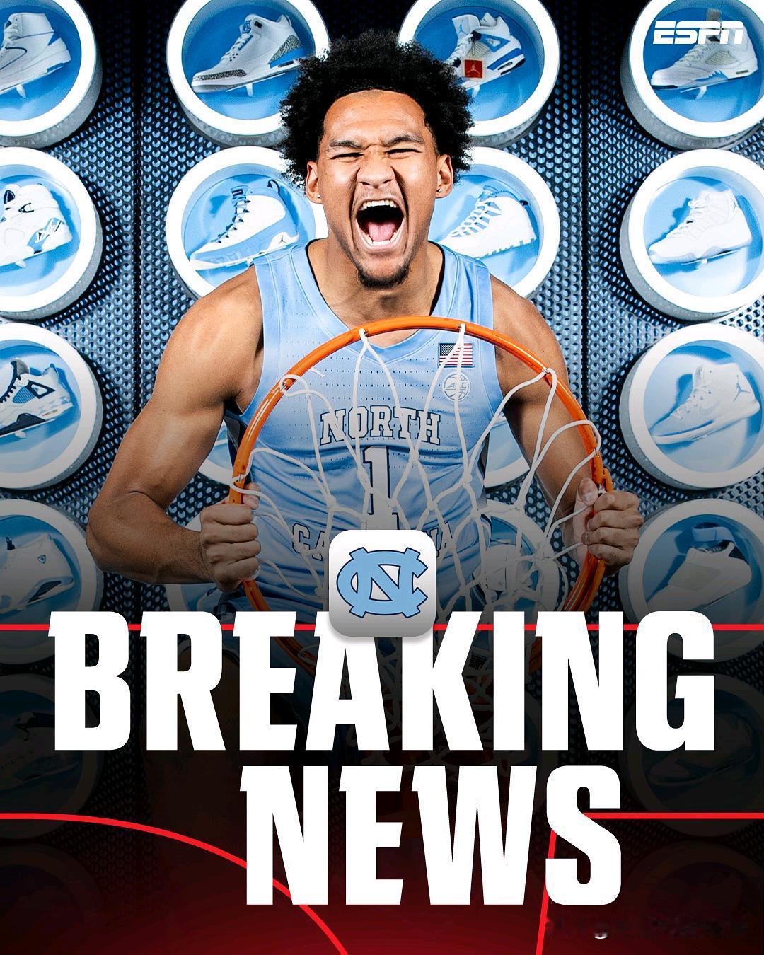 TOP30四星前锋Maximo Adams宣布承诺NCAA男篮 北卡大学，拥有意