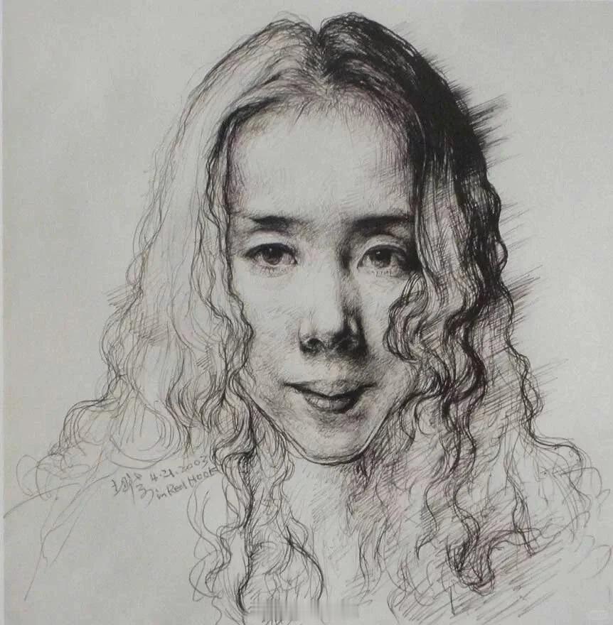 王玉琦头像素描 ​​​
