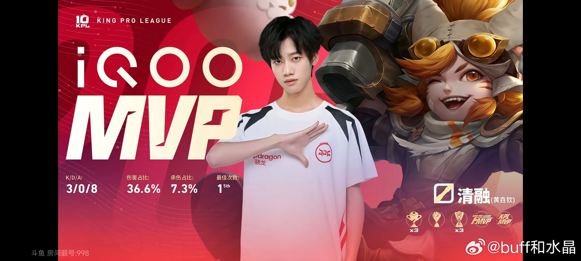 这就是猫咪本猫～第一小局就拿了MVP，黄垚钦棒