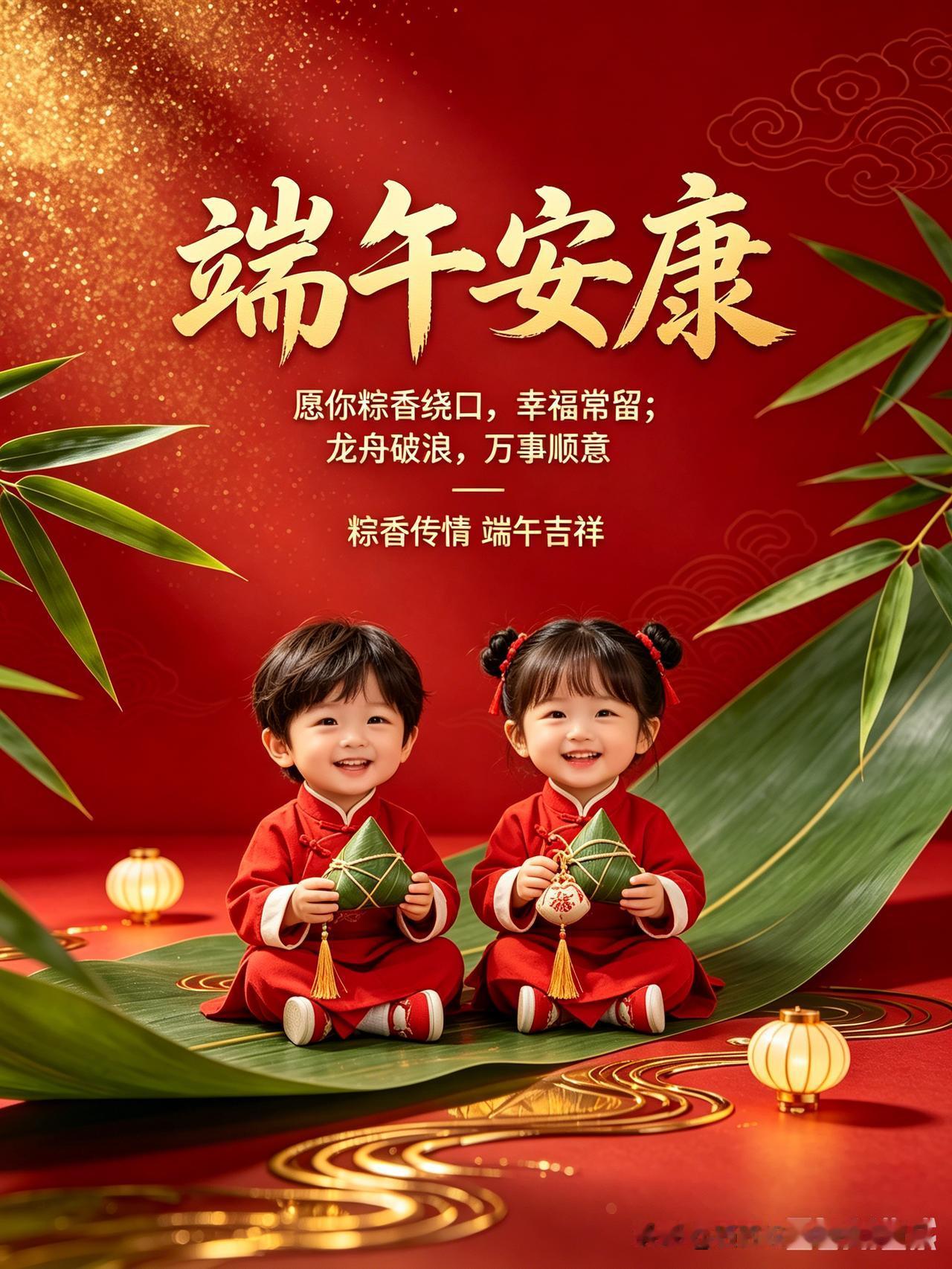 [烟花]一岁一端午，
[福]一岁一安康，

[彩虹]愿你粽是快乐，粽是微笑，粽是
